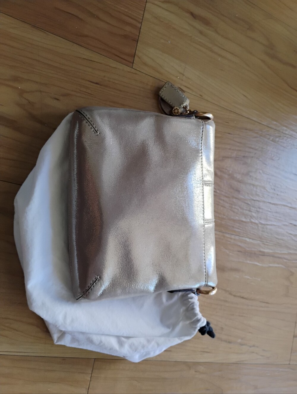 Coach Peyton Textured Metallic Turn-lock Crossbody - Picture 10 of 12
